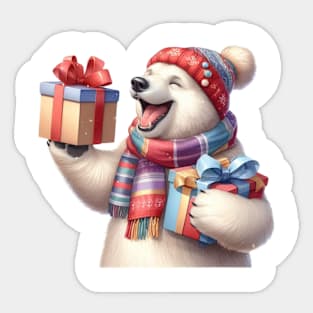 Christmas Polar Bear Sticker